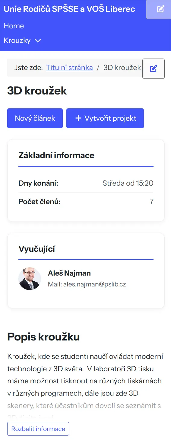 Web Unie rodičů (v1)